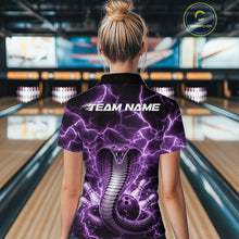 Load image into Gallery viewer, Custom Purple Thunder Lightning Cobra Snake Bowling Team Women Quarter-Zip ShirtIPHW11093