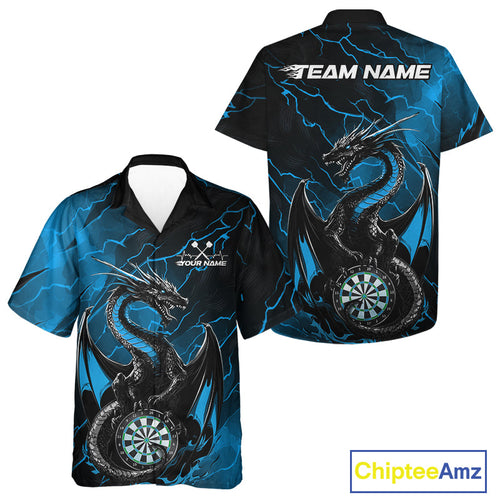 Custom Blue Thunder Lightning Dragon Dart Hawaiian Shirts For Men And Women, Dragon Dart Team Jerseys IPHW9941