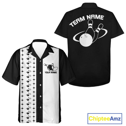 Custom Vintage Bowling Hawaiian Shirt For Men And Women, Bowling Team Button Up Shirt IPHW10064