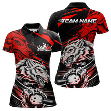 Load image into Gallery viewer, Custom Black And Red Wolf Bowling Women Polo Shirts, Wolf Bowling League Shirt Team Uniform IPHW8714