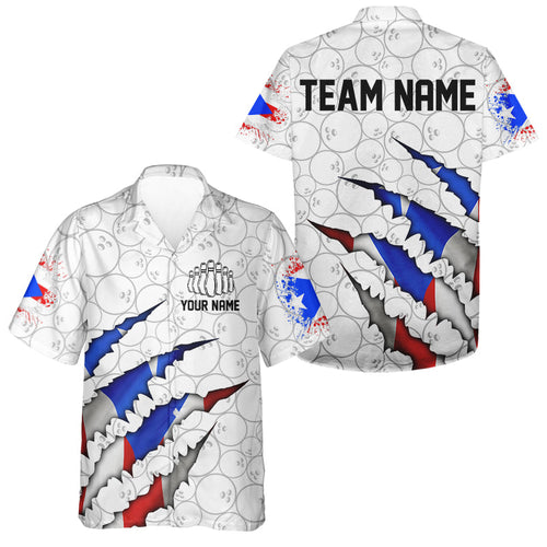 Personalized Puerto Rico Flag Bowling Hawaiian Shirts For Men And Women, Puerto Rico Bowling Jerseys IPHW8725