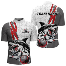 Load image into Gallery viewer, Custom Red Shark Bowling Quarter-Zip Shirts For Men, Shark Bowling Team Tournament Outfits IPHW8728