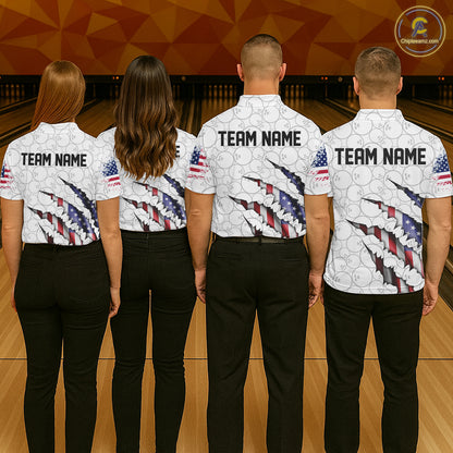 Personalized American Flag Bowling Team Shirts For Men And Women Patriotic Bowling Gifts IPHW5523