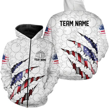 Load image into Gallery viewer, Custom Patriotic Hoodie Bowling Shirts For Men And Women, American Flag Usa Bowling League Shirts IPHW5523