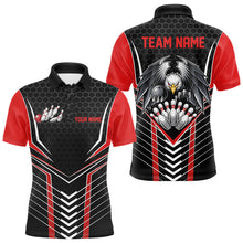 Load image into Gallery viewer, Custom Black And Red Eagle Bowling Jerseys, Bowling Team Men Polo Shirts Bowlers Outfits IPHW8748