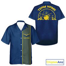 Load image into Gallery viewer, Custom Classic Striped Vintage Bowling Shirt, Retro Bowling Button Up Team Shirt IPHW10075