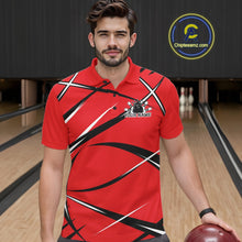 Load image into Gallery viewer, Custom Red Bowling Jerseys, Bowling Team Tournament Polo Shirts For Men IPHW11410