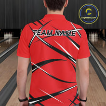 Load image into Gallery viewer, Custom Red Bowling Jerseys, Bowling Team Tournament Polo Shirts For Men IPHW11410