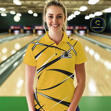 Load image into Gallery viewer, Custom Yellow Bowling Jerseys, Bowling Team Tournament Polo Shirts For Women IPHW11412