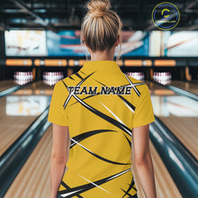 Load image into Gallery viewer, Custom Yellow Bowling Jerseys, Bowling Team Tournament Polo Shirts For Women IPHW11412