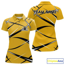 Load image into Gallery viewer, Custom Yellow Bowling Jerseys, Bowling Team Tournament Polo Shirts For Women IPHW11412