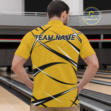 Load image into Gallery viewer, Custom Yellow Bowling Jerseys, Bowling Team Tournament Quarter-Zip Shirts For Men IPHW11412