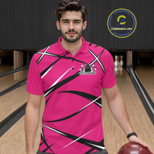 Load image into Gallery viewer, Custom Pink Bowling Jerseys, Bowling Team Tournament Polo Shirts For Men IPHW11414