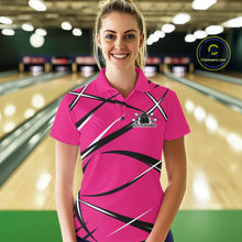 Load image into Gallery viewer, Custom Pink Bowling Jerseys, Bowling Team Tournament Polo Shirts For Women IPHW11414
