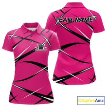 Load image into Gallery viewer, Custom Pink Bowling Jerseys, Bowling Team Tournament Polo Shirts For Women IPHW11414