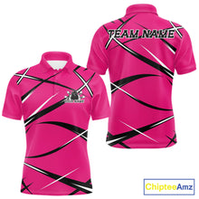 Load image into Gallery viewer, Custom Pink Bowling Jerseys, Bowling Team Tournament Polo Shirts For Men IPHW11414