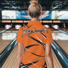 Load image into Gallery viewer, Custom Orange Bowling Jerseys, Bowling Team Tournament Polo Shirts For Women IPHW11415