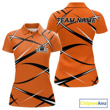 Load image into Gallery viewer, Custom Orange Bowling Jerseys, Bowling Team Tournament Polo Shirts For Women IPHW11415