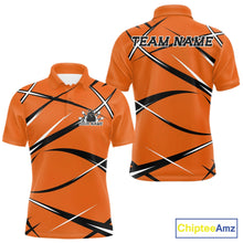 Load image into Gallery viewer, Custom Orange Bowling Jerseys, Bowling Team Tournament Polo Shirts For Men IPHW11415