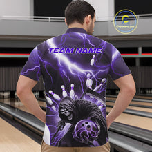 Load image into Gallery viewer, Custom Purple Thunder Lightning Grim Reaper Bowling Men Quarter-Zip Shirt, Halloween Outfit IPHW9799