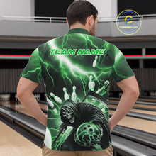 Load image into Gallery viewer, Custom Green Thunder Lightning Grim Reaper Bowling Men Quarter-Zip Shirt, Halloween Outfit IPHW9800