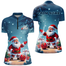 Load image into Gallery viewer, Santa Bowling Custom Christmas Ladies Bowling Shirts, Bowling Team Uniform Bowlers Outfits IPHW7847