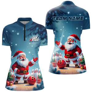 Santa Bowling Custom Christmas Ladies Bowling Shirts, Bowling Team Uniform Bowlers Outfits IPHW7847