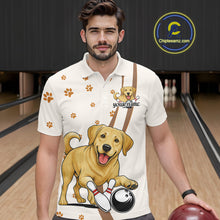 Load image into Gallery viewer, Custom Funny Labrador Retriever Dog Men Bowling Team Shirt, Dog Lovers Bowling Uniform IPHW10208