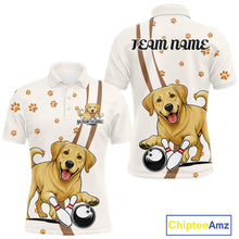 Load image into Gallery viewer, Custom Funny Labrador Retriever Dog Men Bowling Team Shirt, Dog Lovers Bowling Uniform IPHW10208