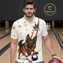 Load image into Gallery viewer, Custom Funny German Shepherd Dog Men Bowling Team Shirt, Dog Lovers Bowling Uniform IPHW10210