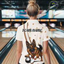 Load image into Gallery viewer, Custom Funny German Shepherd Dog Women Bowling Team Shirt, Dog Lovers Bowling Uniform IPHW10210