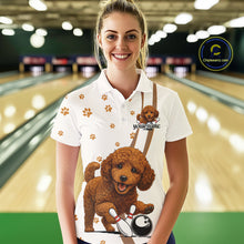 Load image into Gallery viewer, Custom Funny Poodle Dog Women Bowling Team Shirt, Dog Lovers Bowling Uniform IPHW10212