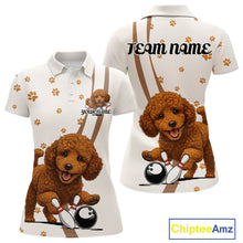 Load image into Gallery viewer, Custom Funny Poodle Dog Women Bowling Team Shirt, Dog Lovers Bowling Uniform IPHW10212