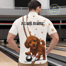 Load image into Gallery viewer, Custom Funny Poodle Dog Men Bowling Team Shirt, Dog Lovers Bowling Uniform IPHW10212