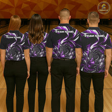 Load image into Gallery viewer, Custom Purple Lightning Dragon Bowling Men Polo Shirts, Dragon Bowling League Shirt IPHW10358