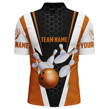 Load image into Gallery viewer, Bowling Shirts For Men Custom Name And Team Name Strike Bowling Ball And Pins, Team Bowling Shirts IPHW4946