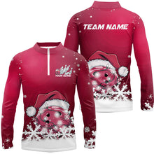 Load image into Gallery viewer, Pink Snowflake Custom Christmas Bowling Shirts For Men, Santa Bowling Team Outfit Bowler Shirt IPHW7866