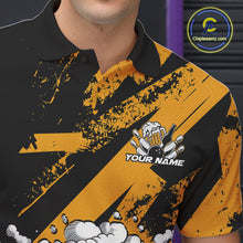 Load image into Gallery viewer, Custom Funny Cool Bowling Ball Bowling And Beer Men Polo Shirts, Grunge Bowling Uniform IPHW9611