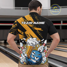 Load image into Gallery viewer, Custom Funny Cool Bowling Ball Bowling And Beer Men Quarter-Zip Shirts, Grunge Bowling Uniform IPHW9611