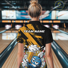 Load image into Gallery viewer, Custom Funny Cool Bowling Ball Bowling And Beer Women Quarter-Zip Shirt, Bowling Uniform IPHW9611