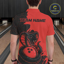 Load image into Gallery viewer, Custom Black And Red Cobra Snake Bowling Men Polo Shirts Team Uniform Bowling Pattern IPHW9032