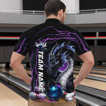 Load image into Gallery viewer, Blue And Purple Thunder Lightning Custom Dragon Bowling Team Quarter-Zip Shirts For Men IPHW8317