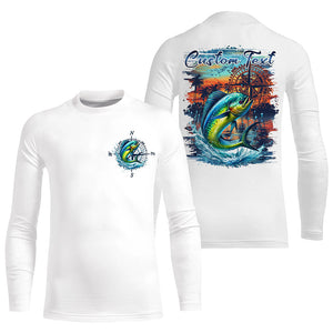 Custom Mahi Mahi Fishing Long Seeve Sport Fishing Shirts, Saltwater Performance Fishing Shirt IPHW7070