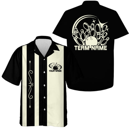 Custom Classic Vintage Bowling Team Shirts, 50S Retro Bowling Button Up Shirt IPHW10088