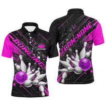 Load image into Gallery viewer, Pink Purple Strike Bowling Custom Team Shirts For Men And Women, Bowling League Outfits For Bowler IPHW6337