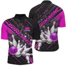 Load image into Gallery viewer, Pink Purple Strike Bowling Custom Team Shirts For Men And Women, Bowling League Outfits For Bowler IPHW6337