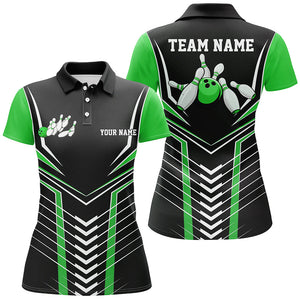 Black And Green Custom Bowling Jerseys Bowling Team Shirt For Women, Bowling Uniform IPHW7912