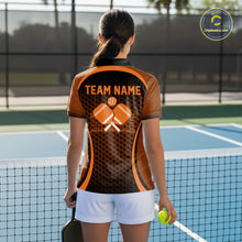 Load image into Gallery viewer, Custom Orange Pickleball Shirts For Women, Women's Pickleball Outfit Pickleball Team Shirts IPHW10695