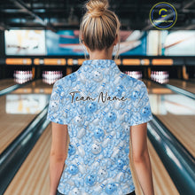 Load image into Gallery viewer, Custom Purple Butterfly Bowling Women Quarter-Zip Shirt, Ladies Bowlers Outfit IPHW10933