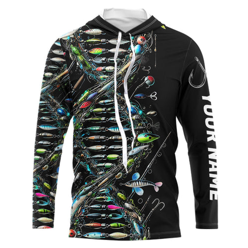 Fishing DNA Custom Long Sleeve Hooded UV Protection Performance Fishing Shirts IPHW8360